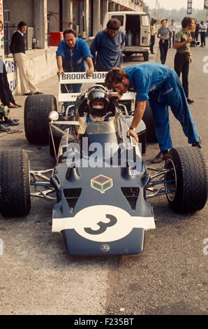 Graham Hill in Rob Walker Lotus 72 in den Gruben, kanadischen Grand Prix 1970 Stockfoto