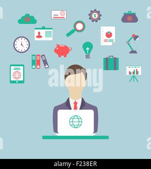 Designer, Arbeitsplatz, Arbeit Elemente, flache Style-design Stock Vektor