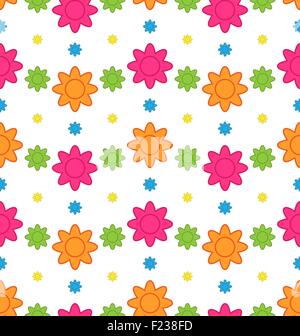 Nahtlose Blumenmuster mit bunten Blumen, schöne Muster Stock Vektor