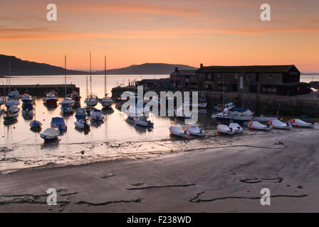 Der Cobb-Hafen bei Lyme Regis in Dorset Jurassic Coast, England. Stockfoto