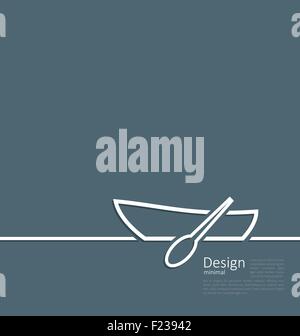 Logo von Ruderboot im Minimalstil flache Linie Stock Vektor