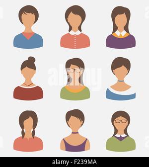 Zeichen Sie weibliche isoliert auf weißem Hintergrund Stock Vektor