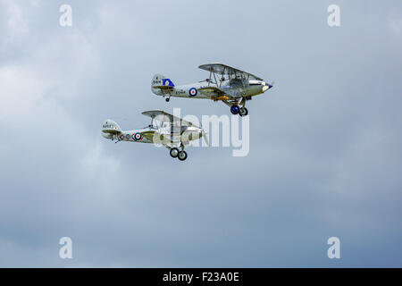 Hawker Hind und Dämon im Flug Stockfoto