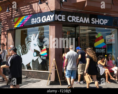 Große Gay Eisdiele in Greenwich Village, New York Stockfoto