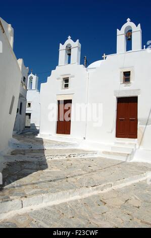 Straße in der Chora von Amorgos eine griechische Insel der Kykladen Stockfoto