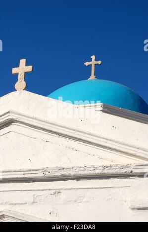 Kuppel der griechisch-orthodoxe Kirche auf der Insel Mykonos Griechenland Stockfoto