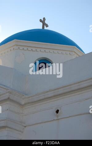 Kuppel der griechisch-orthodoxe Kirche auf der Insel Mykonos Griechenland Stockfoto