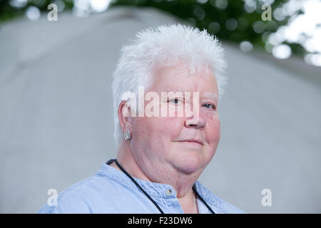 Val McDermid, die schottische Krimiautorin an das Edinburgh International Book Festival 2015. Edinburgh, Schottland. 21. August 2015 Stockfoto