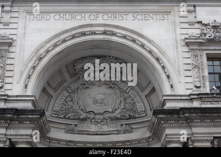 Die dritte Kirche Christi Wissenschaftler verzierten Bogen in Shepherds Market, London Stockfoto