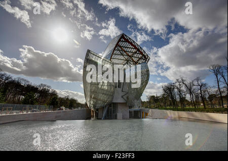 Die moderne Architektur des Louis Vuitton Foundation von Frank Gehry, Paris, Frankreich Stockfoto