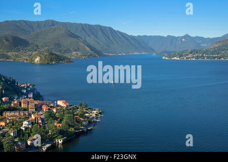 Luftbild Comer See und Veranna Lombardei Italien Stockfoto