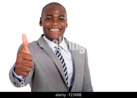 Porträt der jungen afrikanischen Geschäftsmann Daumen Stockfoto