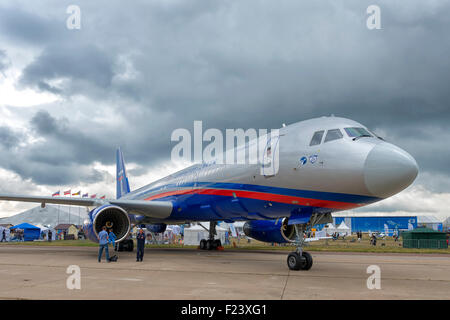 Tupolev TU-214 auf der MAKS 2015 Air Show in Moskau, Russland Stockfoto