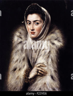 El Greco - Dame in einen Pelz-Wrap Stockfoto