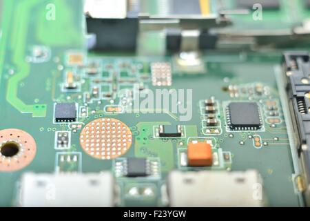 Micro Elektronik Entwicklung und Fertigung von Hintergrund Stockfoto