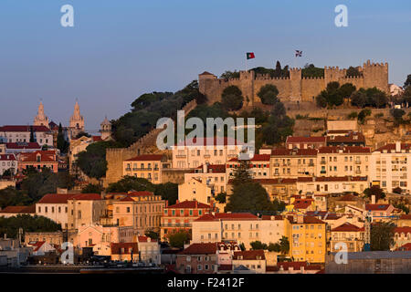 Blick auf die Stadt, Burg Lissabon Portugal Stockfoto