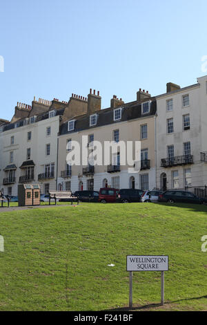 Wellington Square, einem der ältesten und renommiertesten in Hastings, East Sussex, UK Stockfoto