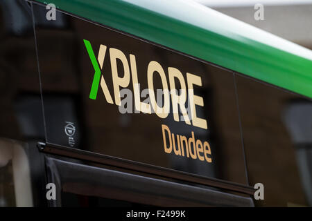 Dundee, Tayside, Scotland, UK, 11. September 2015. Xplore Dundee New City-Bus-Service wird auf 13. September 2015 im Einsatz sein. Xplore Dundee ist Teil der National Express Group ein neues Dundee öffentliches Verkehrsmittel mit einer neuen Flotte von Bussen für die Stadt werden. Bildnachweis: Dundee Photographics / Alamy Live News. Stockfoto