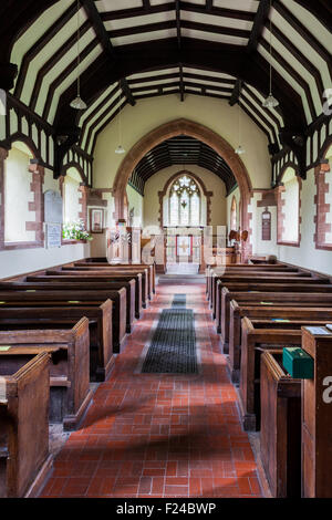 Das Innere von St. Michael und alle Engel Kirche, Lingen, Herefordshire Stockfoto
