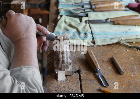 Meister-Holz Schnitzer. Stockfoto