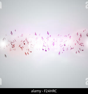 abstrakte hellen Hintergrund mit mehrfarbigen Musiknoten Stockfoto