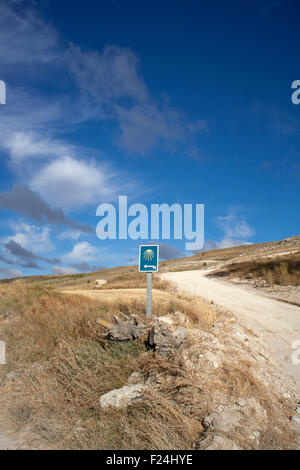 Straße in die Landschaft - Jakobsweg, Spanien Stockfoto