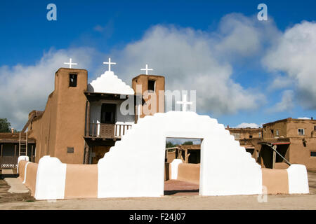 Kapelle San Geronimo in Taos Pueblo, USA Stockfoto