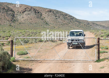 NARESIE, Südafrika - 11. August 2015: ein Hof an der Straße zwischen Naresie und Gannabos. Diese landschaftlich schöne Strecke ist in der Regel Fülle Stockfoto