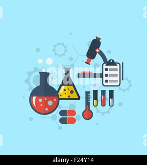 Vorlage zum Anzeigen von verschiedenen Tests im Labor Stock Vektor