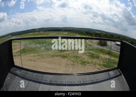 Shanksville, Pennsylvania, USA. 11. September, 2015. Der neu geweihten Flight 93 National Memorial zum Gedenken an die 40 Passagiere und Besatzung von Flug 93, die Terroristen um das Kapitol am 14. Jahrestag der 9/11 Anschläge gegen die Vereinigten Staaten 11. September 2015 in Shanksville, Pennsylvania anzugreifen gestoppt. Stockfoto