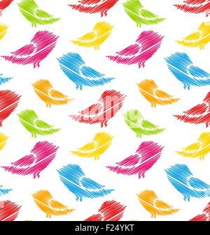 Nahtlose Muster mit abstrakten bunte Vögel Stock Vektor