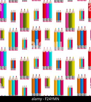 Nahtlose Muster mit bunten Stiften Stock Vektor