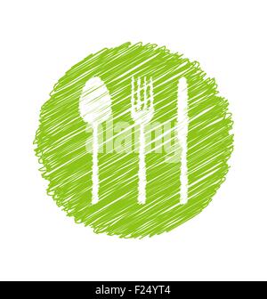 Grünen vegetarische Restaurant-Schild Stock Vektor