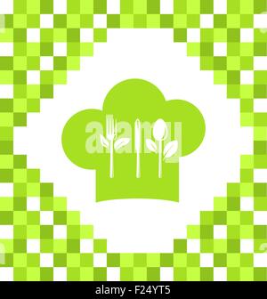 Symbol der vegetarisch Kochen Stock Vektor