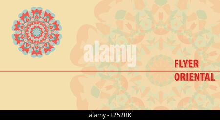 Einladung. Leere Flyer. Abstrakte Retro verzierten Mandala Hintergrund für Grußkarte, Broschüre, Karte oder Einladung mit islamischen, arabischen, indischen, osmanische, asiatische Motive. Stock Vektor