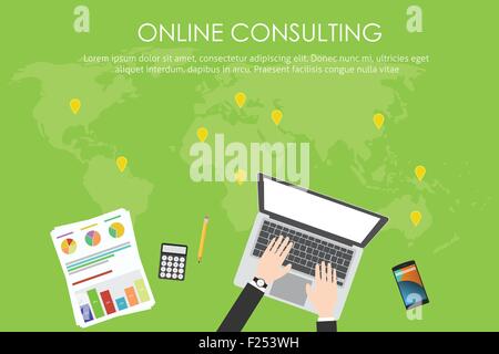 Online-consulting-Geschäft Stock Vektor