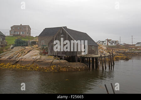 Winter am Fisch Kai, Peggys Cove NS, Kanada Stockfoto