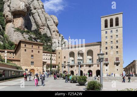 Spanien, Katalonien, Provinz Barcelona, Monistrol de Montserrat, Santa Maria de Montserrat Abbey Stockfoto