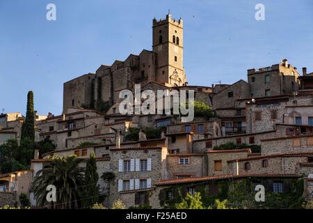 Frankreich, Pyrenäen Orientales, Eus, beschriftete Les Plus Beaux Dörfer de France (die schönsten Dörfer Frankreichs), mittelalterliches Dorf Stockfoto