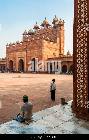 Indien, Bundesstaat Uttar Pradesh, Fatehpur Sikri, als Weltkulturerbe der UNESCO aufgeführt, erbaut in der zweiten Hälfte des 16. Jahrhunderts von Kaiser Akbar, Fatehpur Sikri (Stadt des Sieges) war die Hauptstadt des Mughal Reiches nur einige 10 Jahre Stockfoto