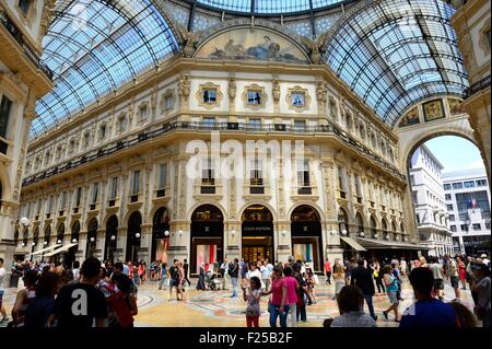 Italien, Lombardei, Mailand, Galerie Vittorio Emmanuel II, Einkaufspassage, erbaut im 19. Jahrhundert von Giuseppe Mengoni Stockfoto