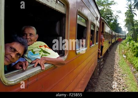 Sri Lanka, Südprovinz, trainieren von Colombo, Galle in Richtung Kosgoda Stockfoto