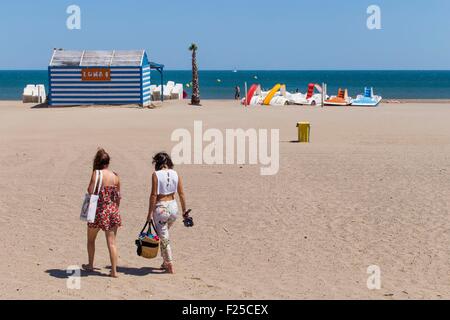 Frankreich, Aude, Narbonne Plage, Badeort, Strand Stockfoto