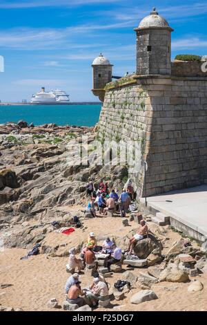 Portugal, Nordregion, Porto, Castelo do Queijo oder Saint Francis Xavier Fort, ehemalige Bollwerk errichtet im 17. Jahrhundert, ist jetzt ein historisches Militärmuseum Stockfoto