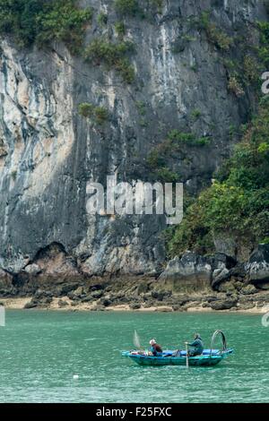 Vietnam, Quanh Ninh Provinz, Halong Bay, Kalksteininseln, Weltkulturerbe der UNESCO Stockfoto