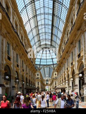 Italien, Lombardei, Mailand, Galerie Vittorio Emmanuel II, Einkaufspassage, erbaut im 19. Jahrhundert von Giuseppe Mengoni Stockfoto