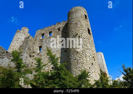 Frankreich, Var, regionalen Naturparks Verdon, Bargeme Dorf gekennzeichnet Les Plus Beaux Dörfer de France (The Most Beautiful Dörfer Frankreichs), Sabran de Ponteves Burg Stockfoto