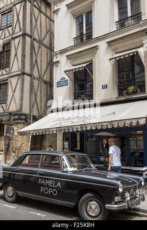 Frankreich, Paris, Le Marais Bezirk, Franτois Miron Straße, Pamela Popo restaurant Stockfoto