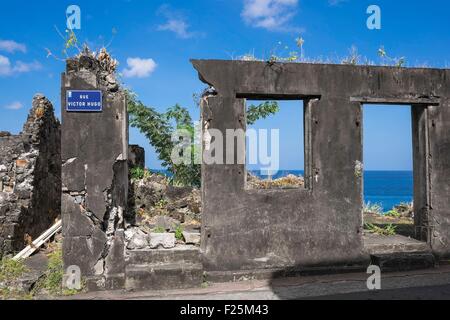 Frankreich, Martinique, Saint-Pierre, Ruinen, verursacht durch den Ausbruch des Mount Pelee im Jahre 1902 Stockfoto