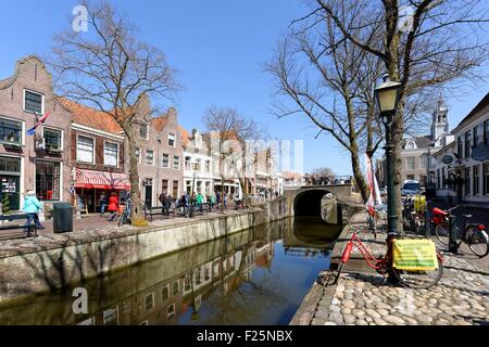 Niederlande, Nordholland, Edamer Dorf, die Backsteinbrücke Stockfoto